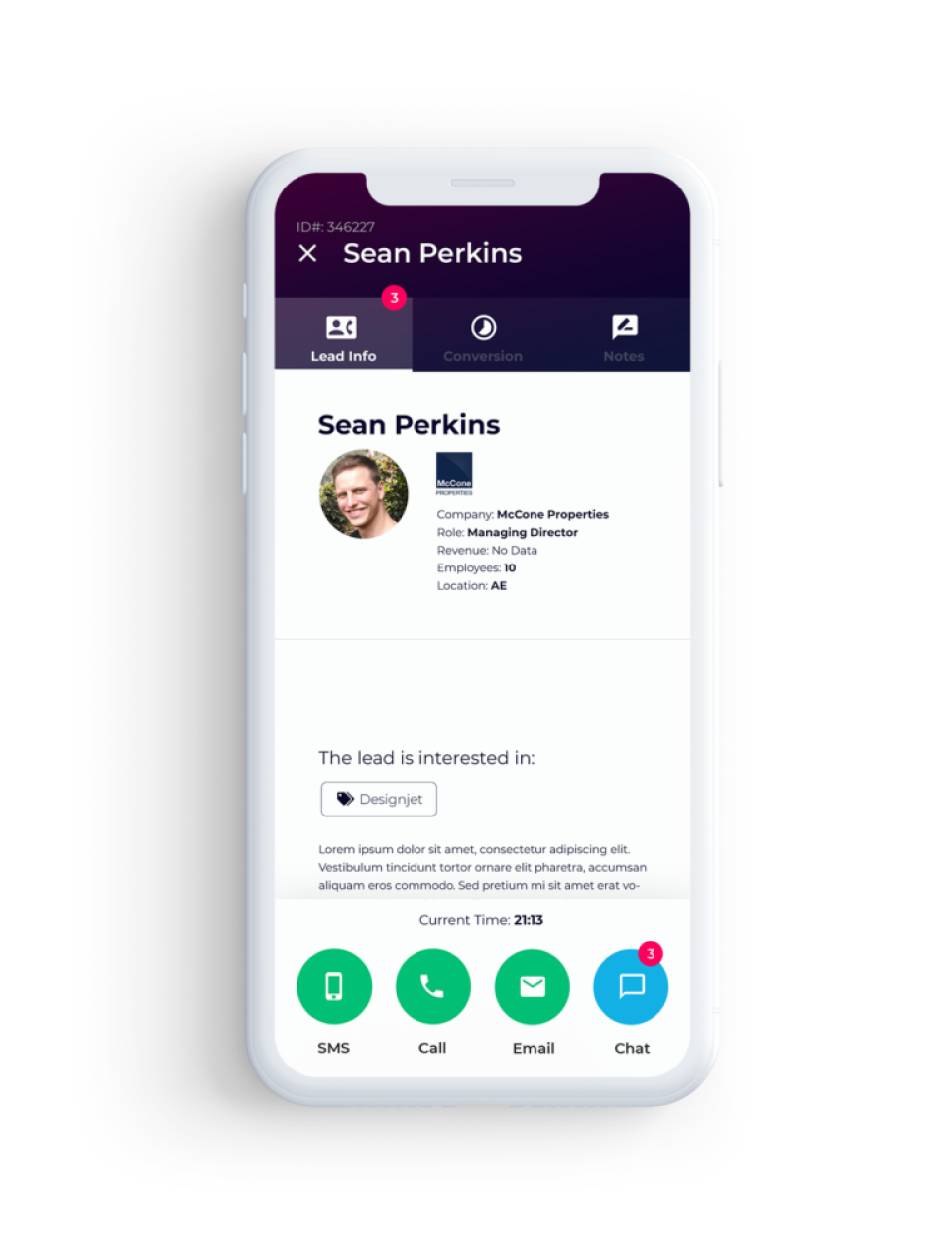 screenshot of Lead Assign
